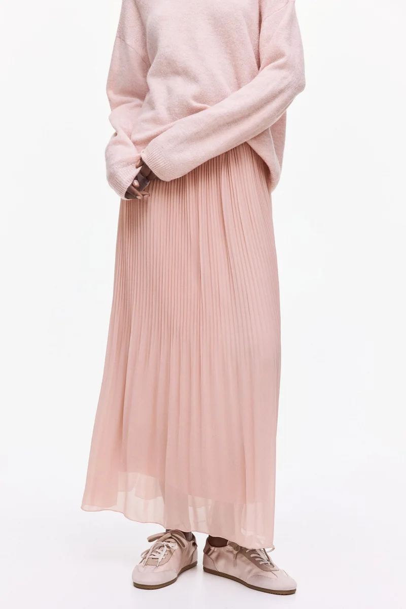Pleated chiffon skirt